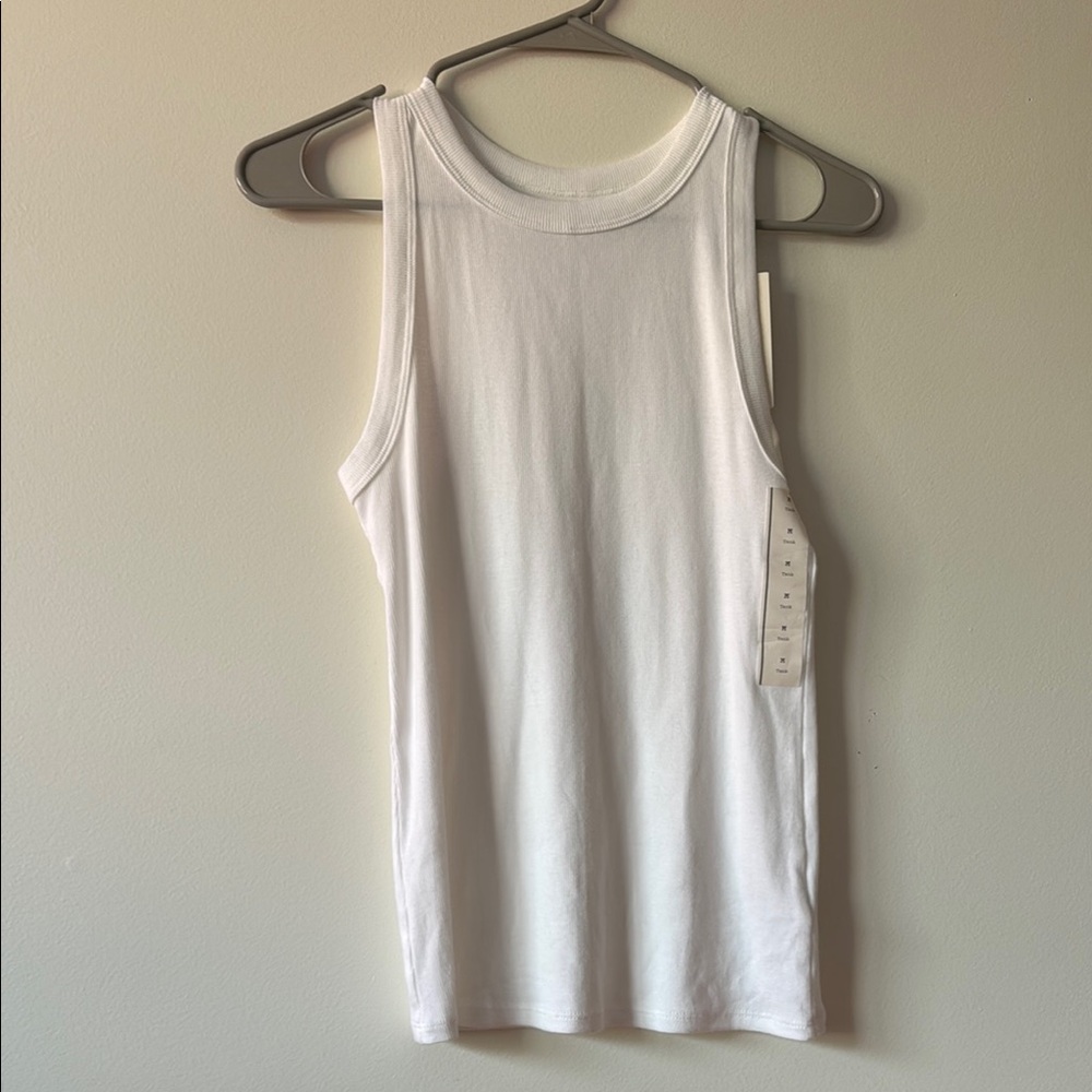White Sleeveless Tank Top